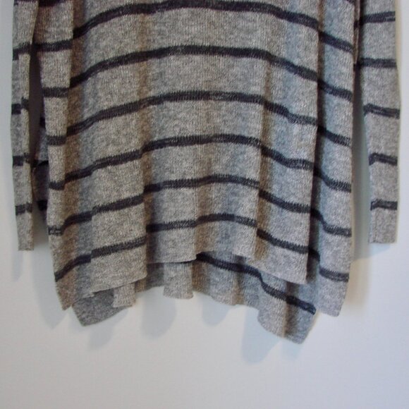 Free People Gray Striped Sweater Tunic High Low Oversized Crewneck Small M L XL - Picture 11 of 14